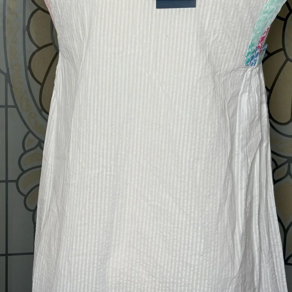Vineyard Vines For Target NWT Seersucker Dress Colored Collar Oversized Size XS